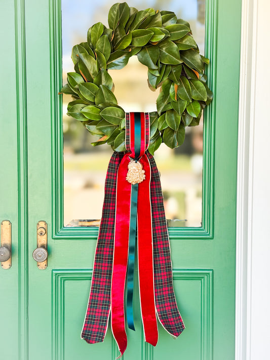 RL Noel Magnolia Wreath & Sash
