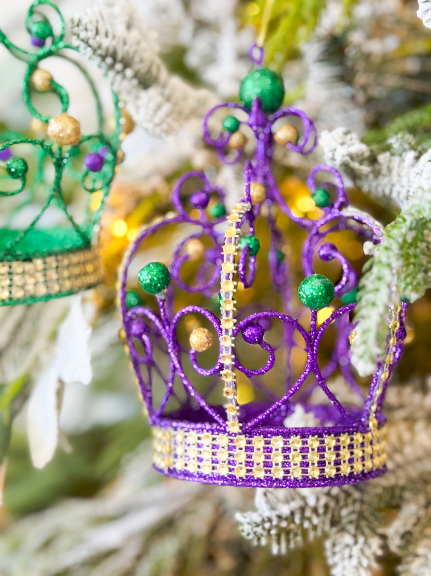 Set Of Three Glitter Crowns