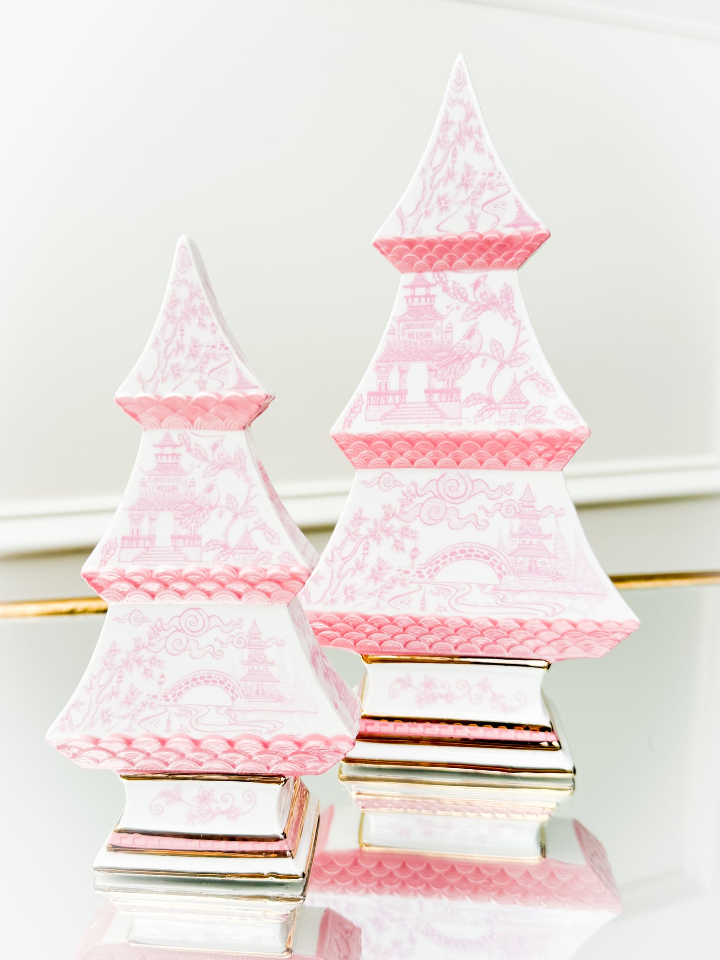 Pink Chinoiserie Tree Set