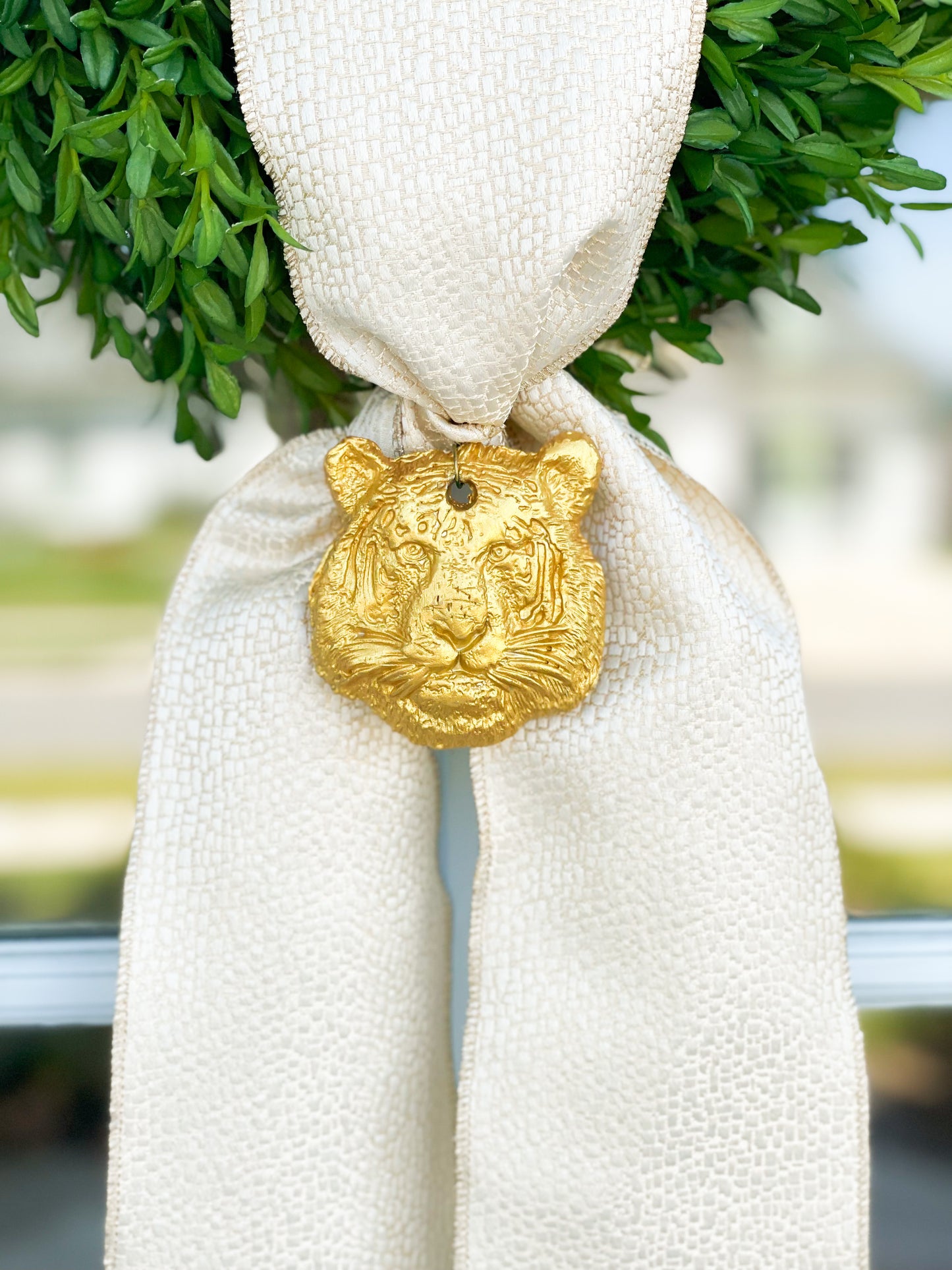 Geaux Wreath And Sash With Tiger Head