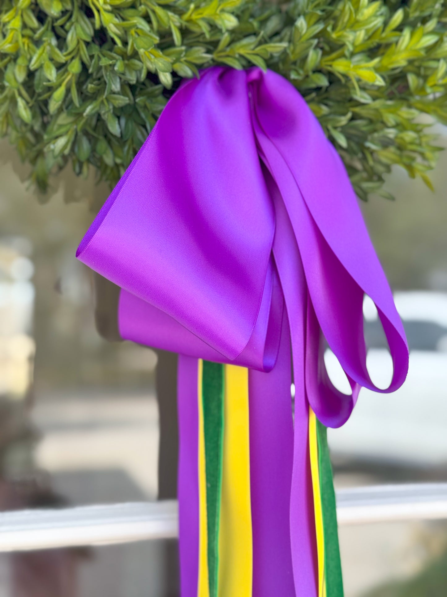 Queen of the Krewe Tea Leaf Wreath And Bow