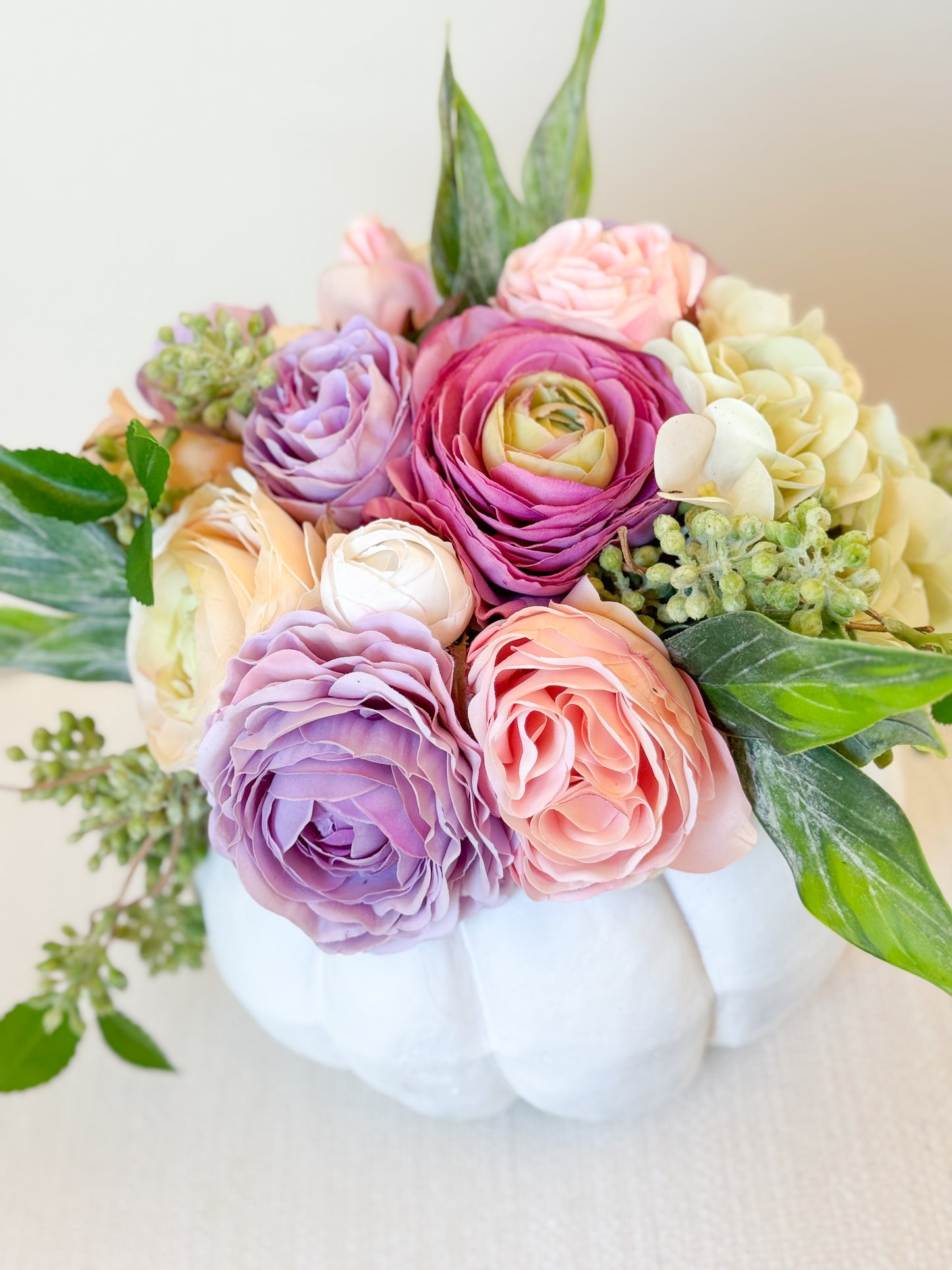 Medium Lavender Rose Pumpkin Arrangement