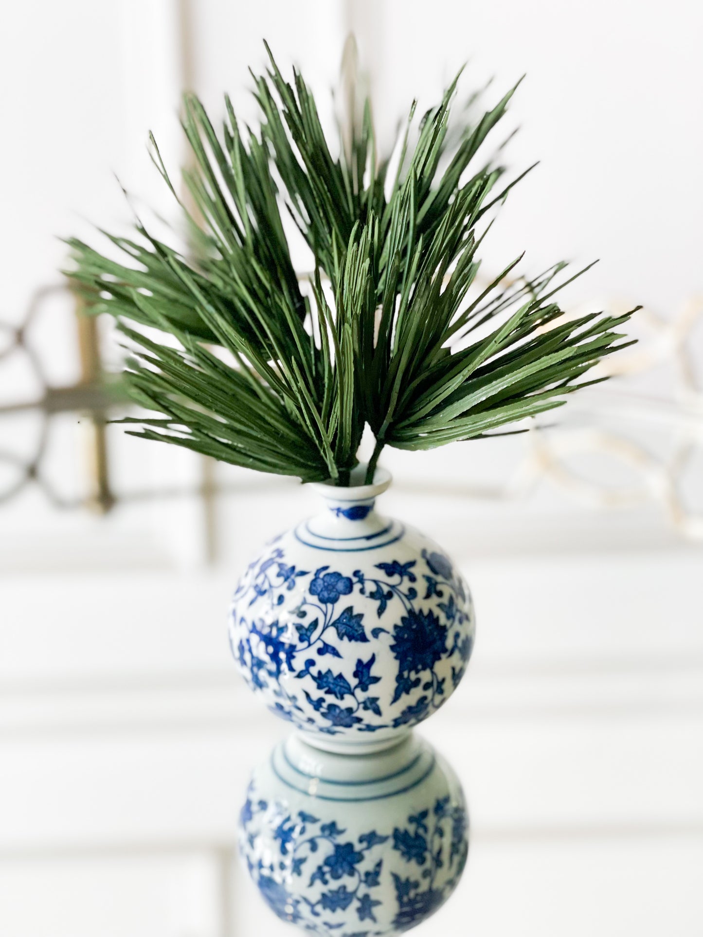 Set Of Three Pine In Chinoiserie Vase