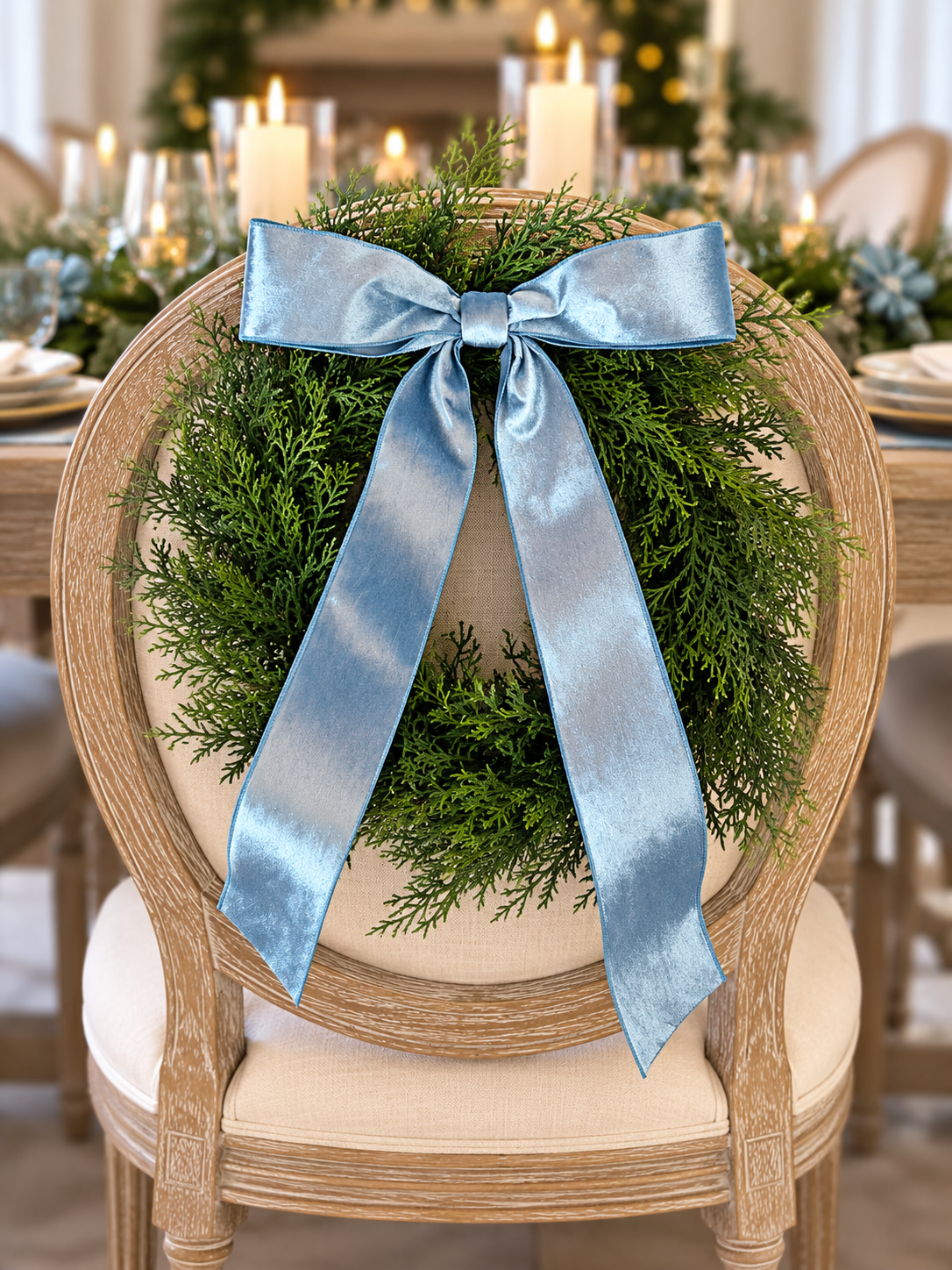 Steel Blue Green Luxury Velvet Tie-On Bow