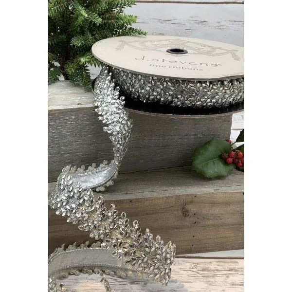 Faux metallic Dupion crystal branch trim