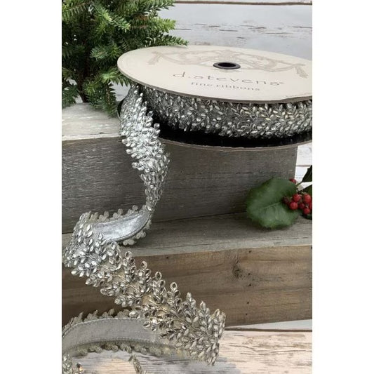 Faux metallic Dupion crystal branch trim