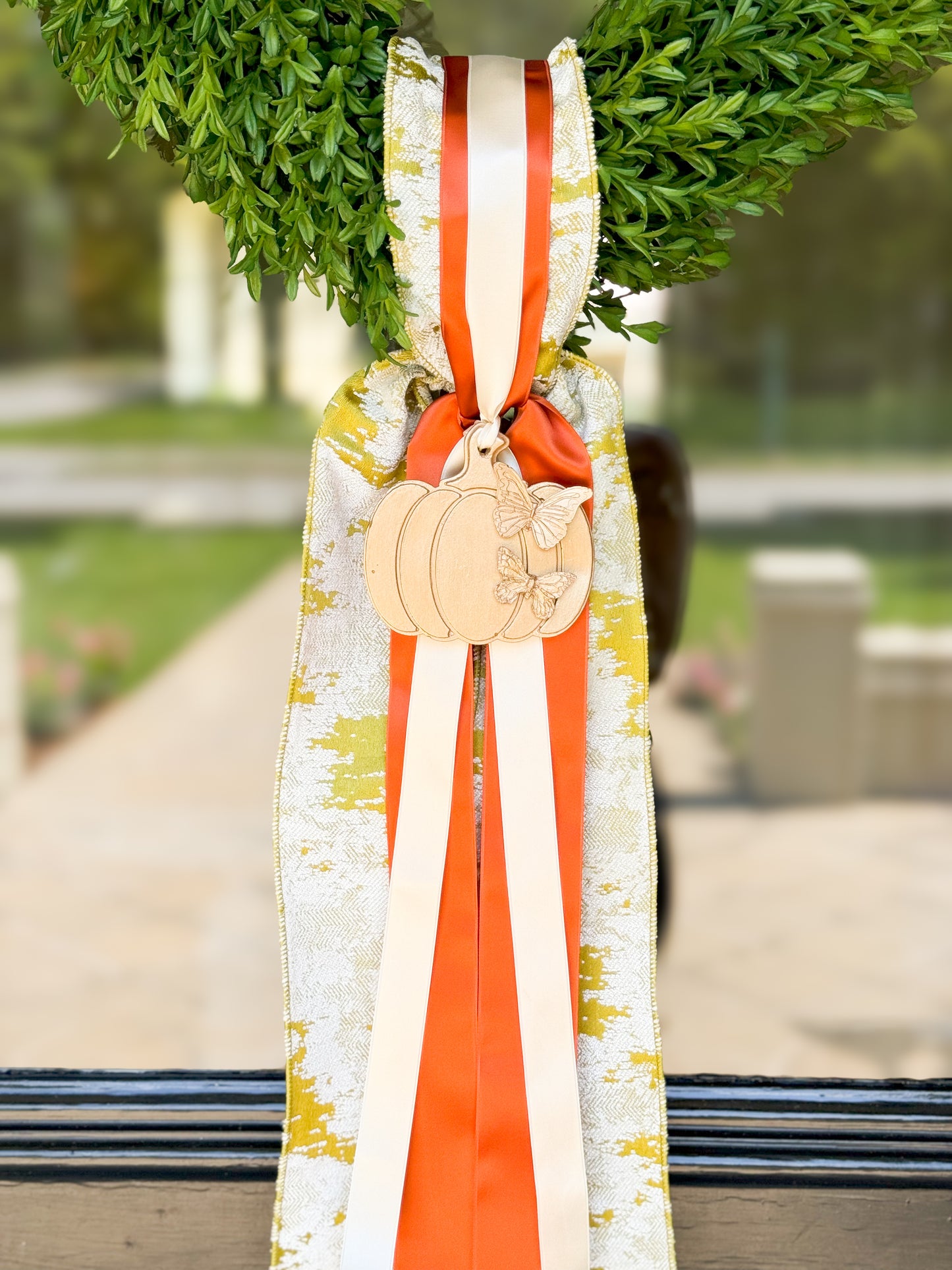 Le Papillon Pumpkin Wreath And Sash