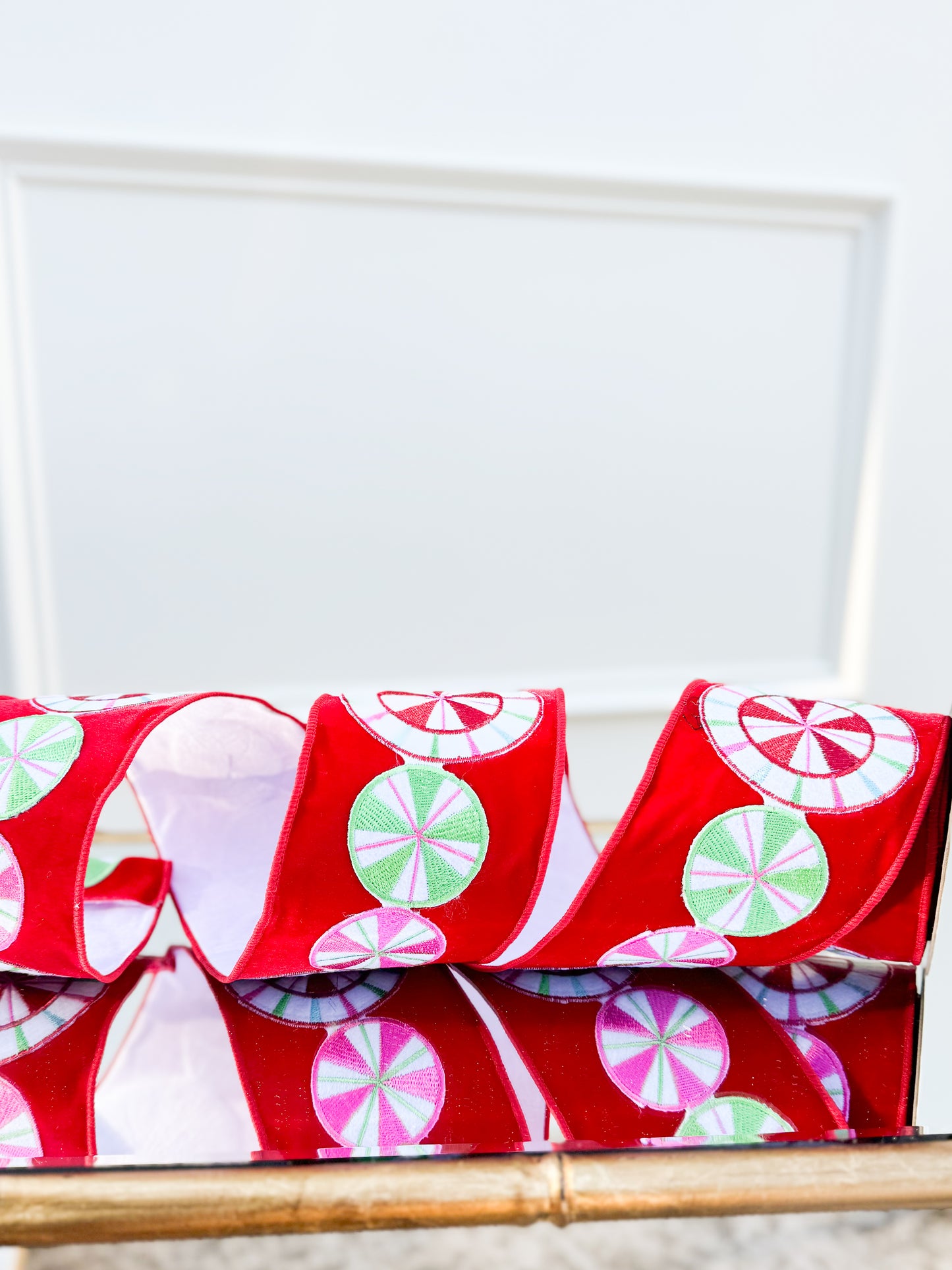 Red Velvet Peppermint Disc Ribbon