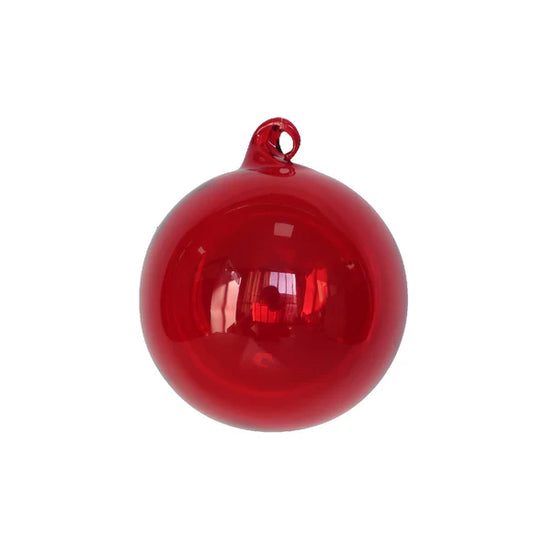 5” Glass Ornament - Red