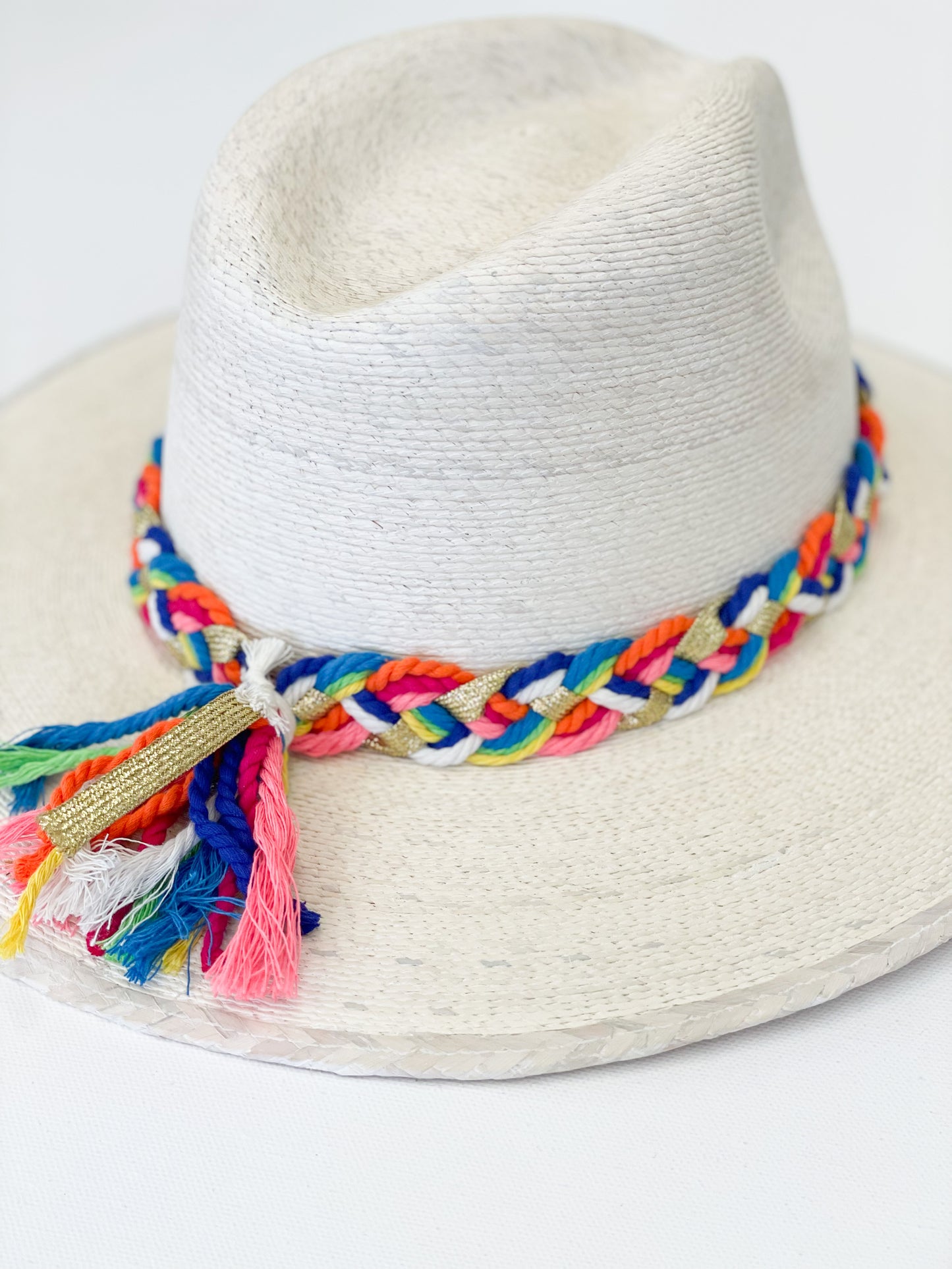 Baldiz Palm Hat- Rainbow Braid