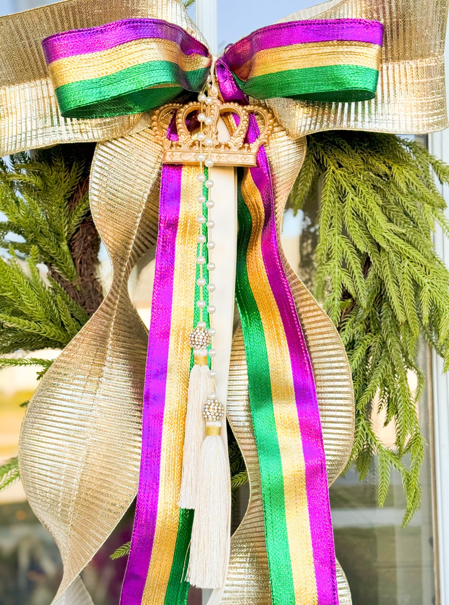 The Queen Of The Krewe Wreath And Bow