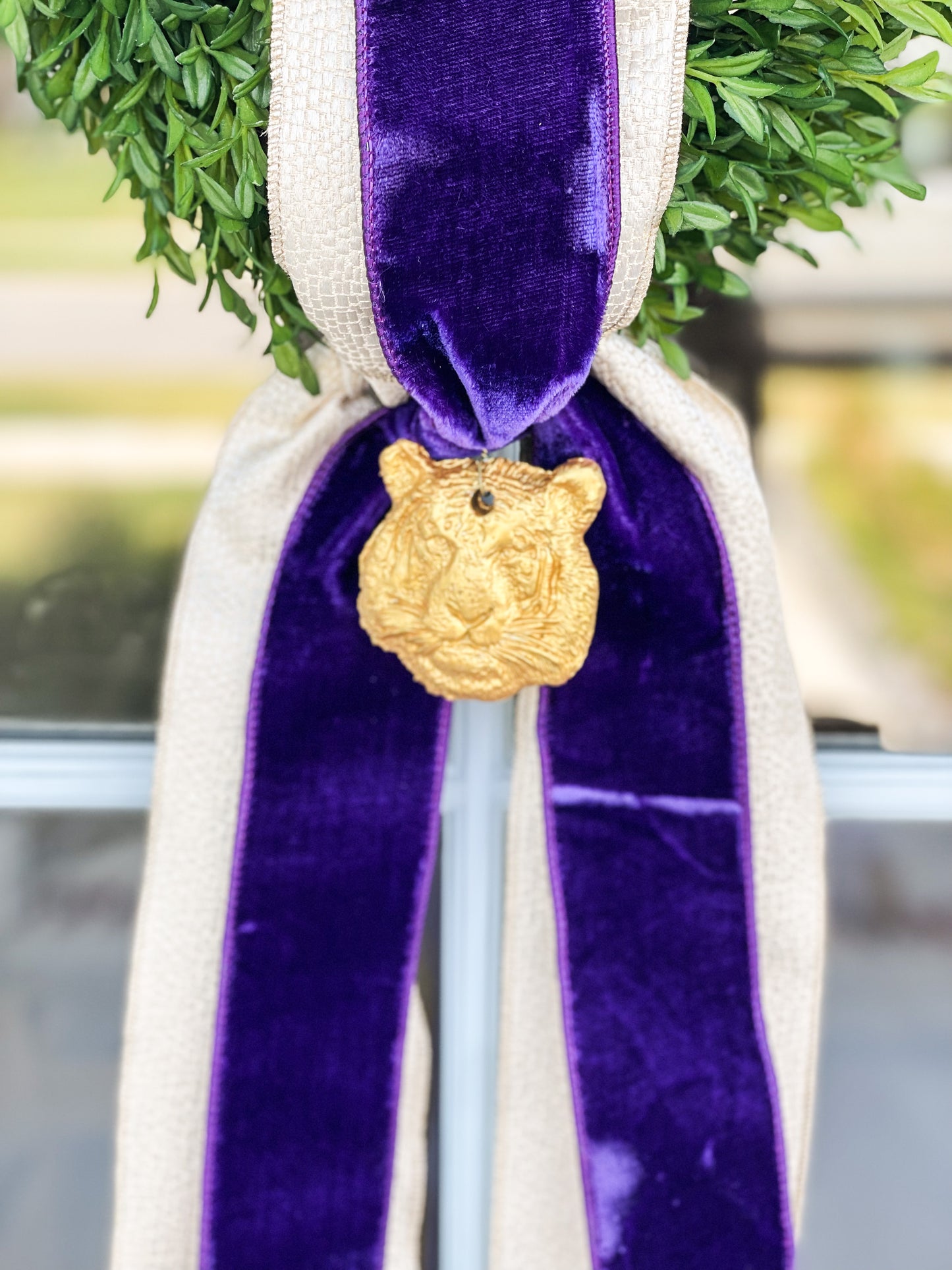 Geaux Lux Wreath And Sash With Tiger Head