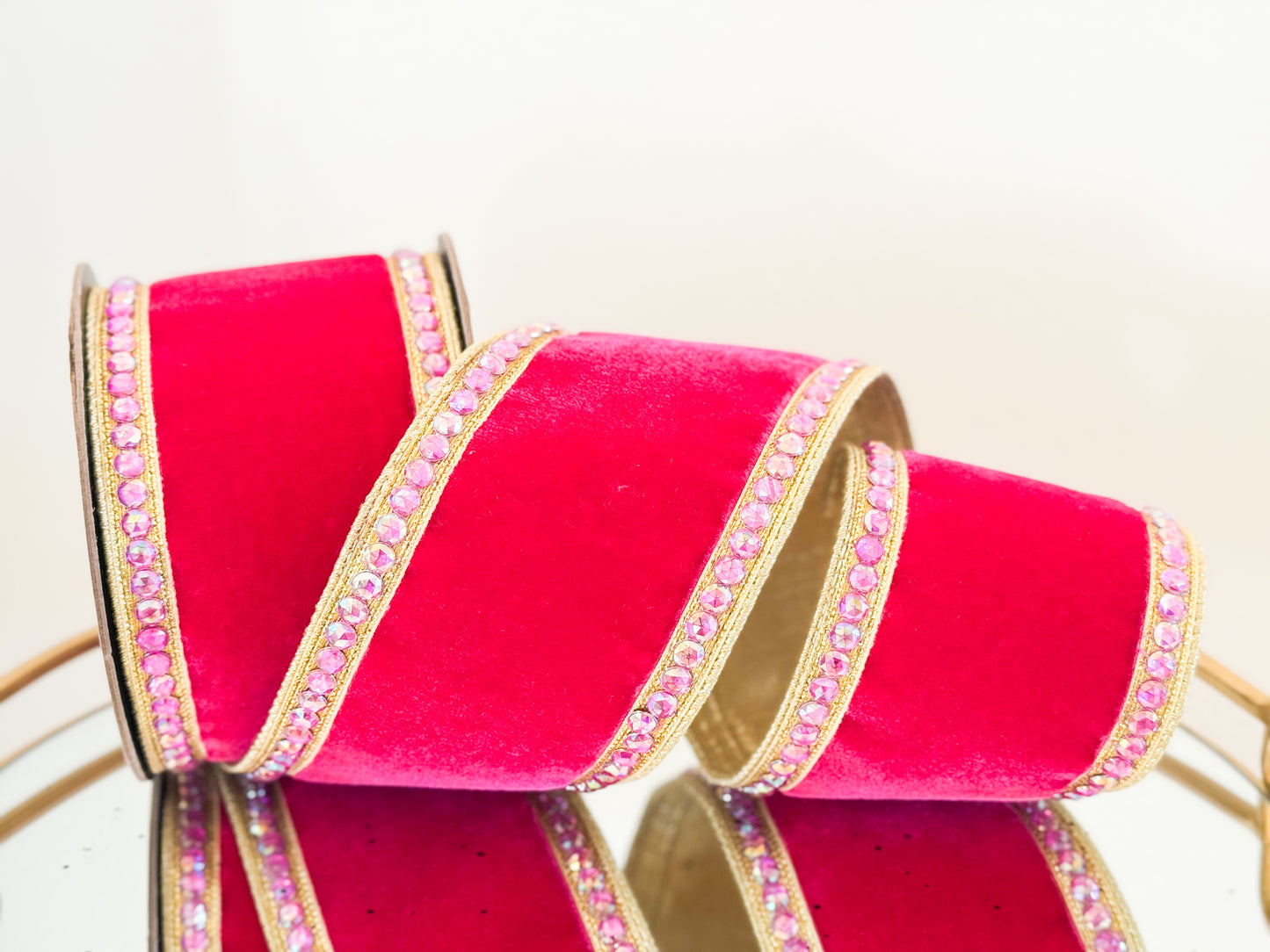 Rosé Velvet Jewel Ribbon