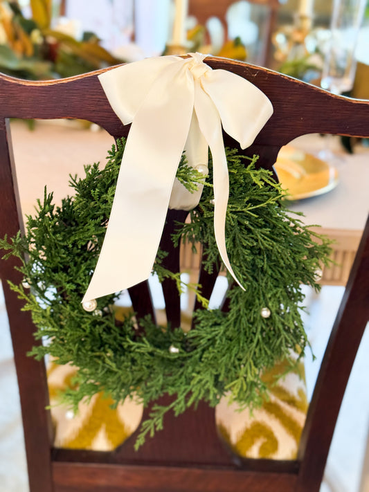 The Versailles Noel Satin Bow Christmas Wreath