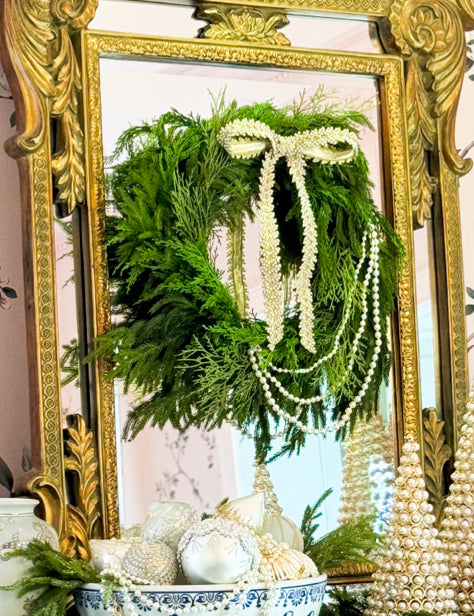 The Blanc Noel Wreath And Pearl Bow