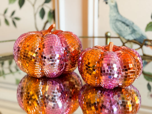 Set Of Two Disco Harvest Pumpkins