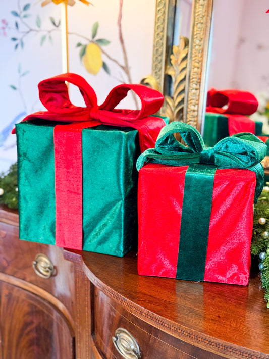 Velvet Noel Decorative Packages Set Of 2