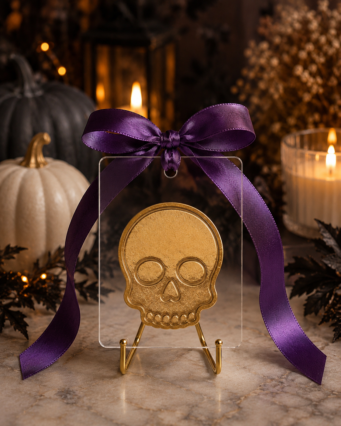 Gold Skull Wreath Oranment