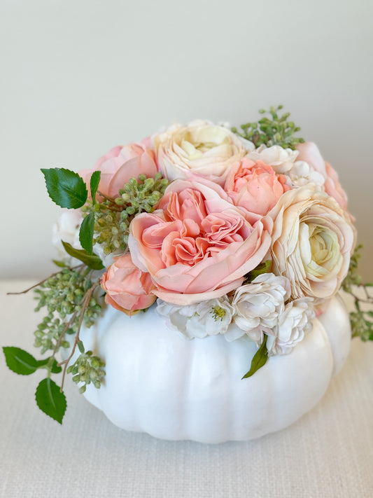 Medium Peach Blossom Pumpkin Arrangement