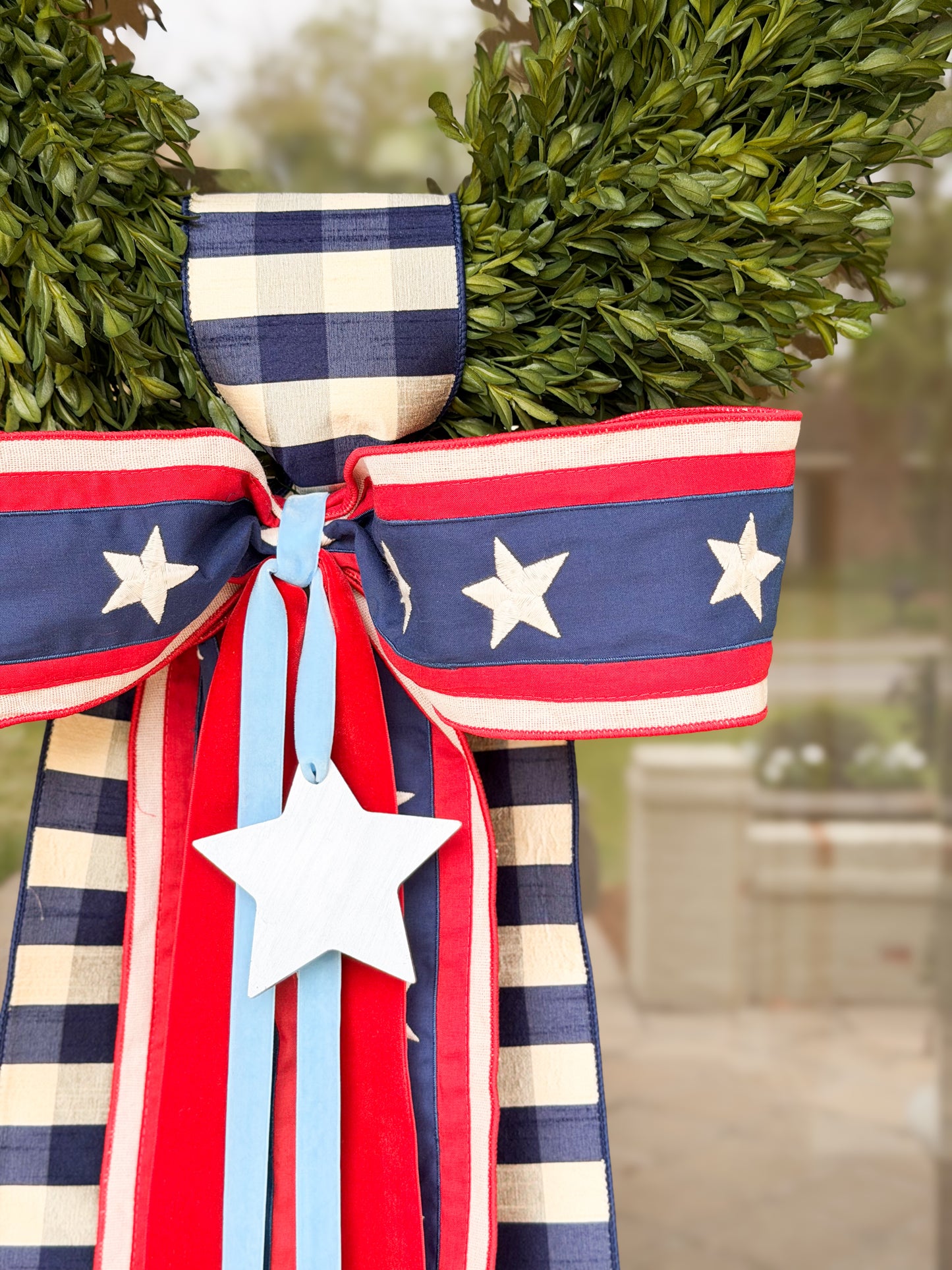 Liberty In Gingham Tea Leaf Wreath