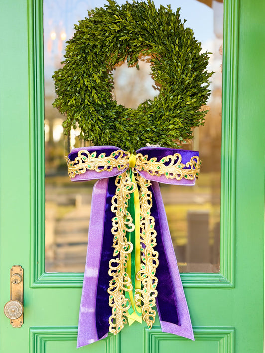 Second Line Luxe Mardi Gras Tea Leaf Wreath