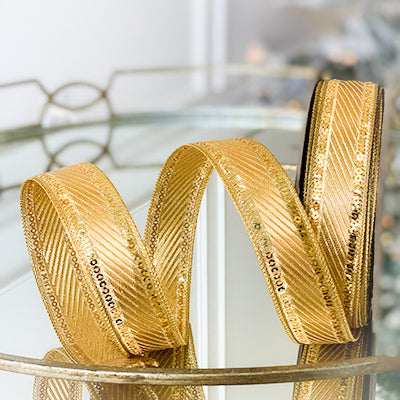Stripe Gold Ribbon