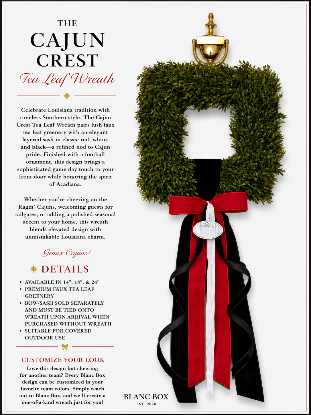 The Cajun Crest Tea Leaf Wreath