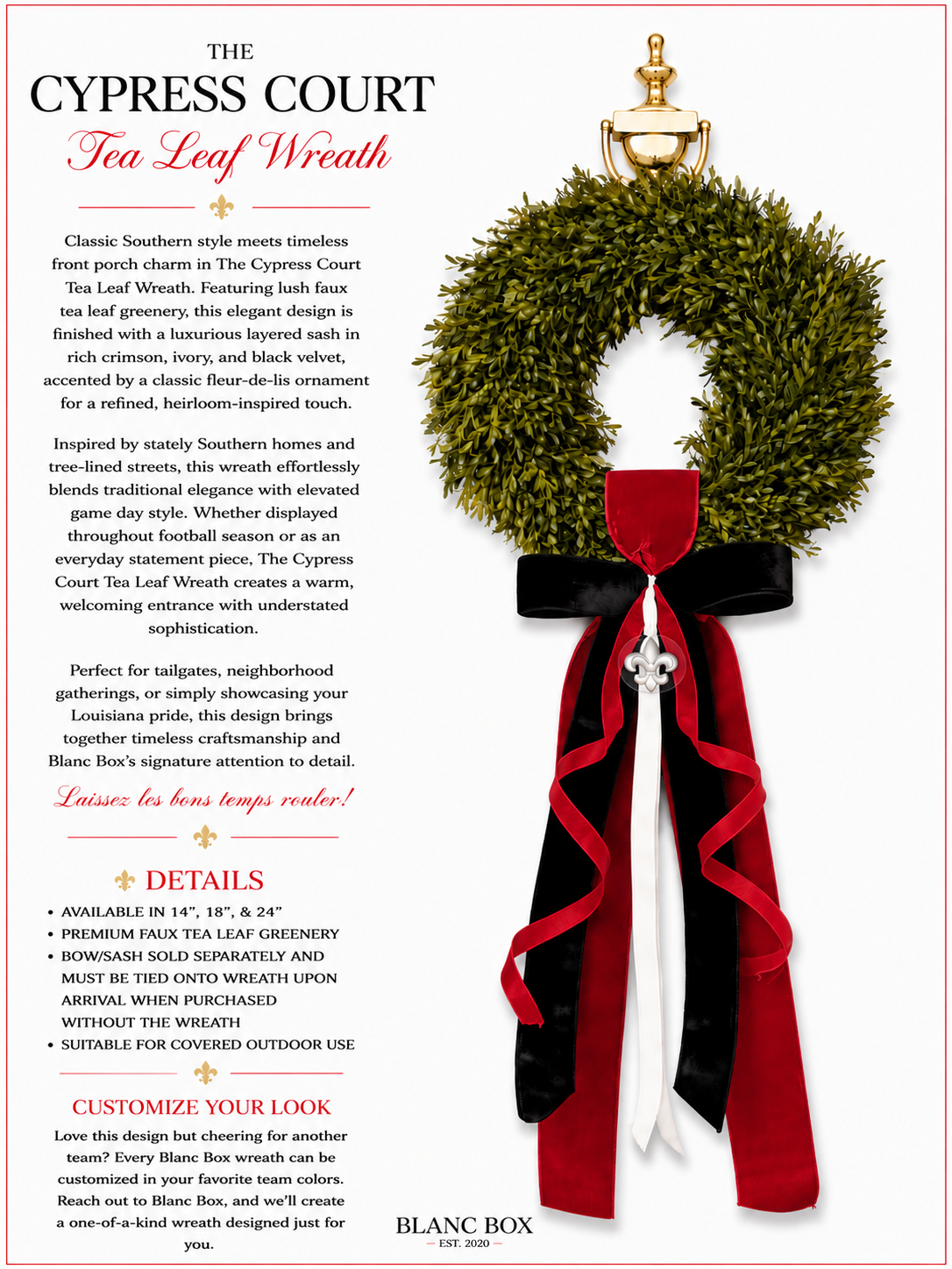 The Cypress Court Tea Leaf Wreath