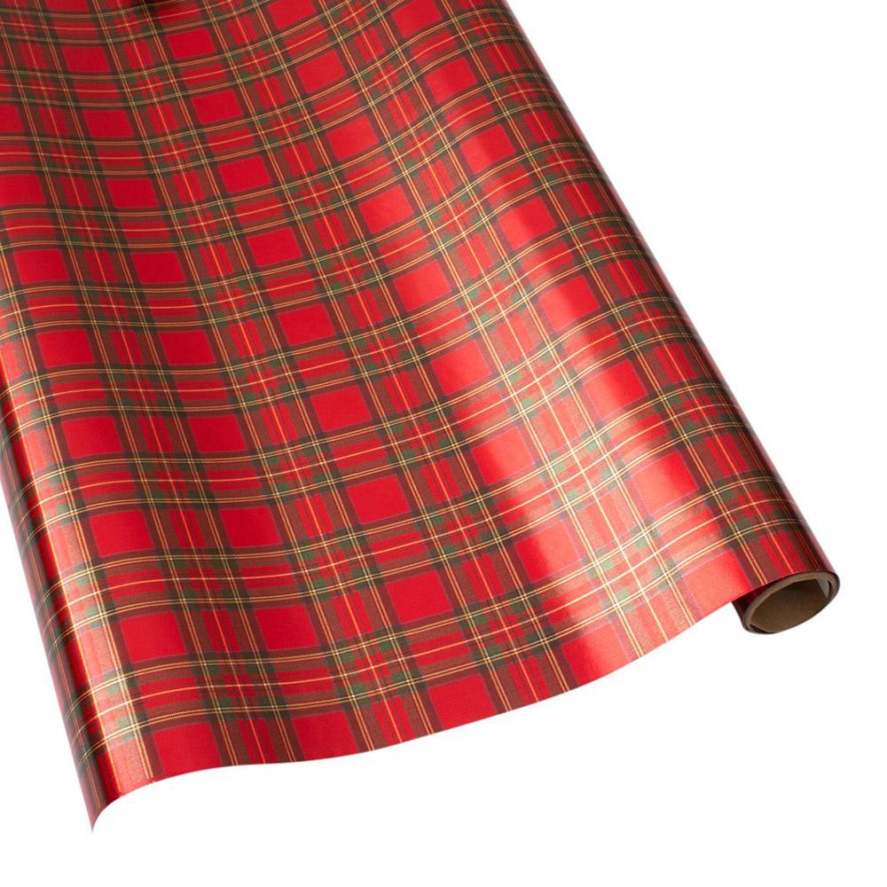 Royal Plaid Foil Roll Wrap