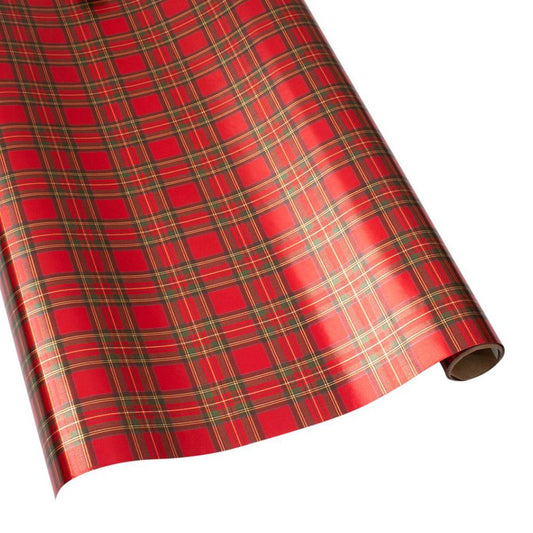 Royal Plaid Foil Roll Wrap