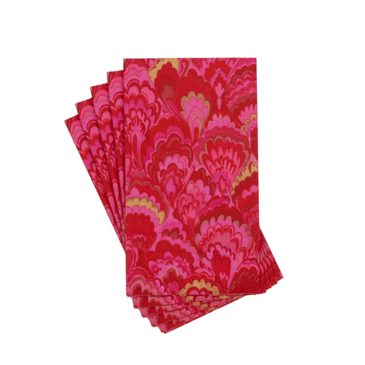 Marbled Ceramica Red & Fuchsia Guest Towels