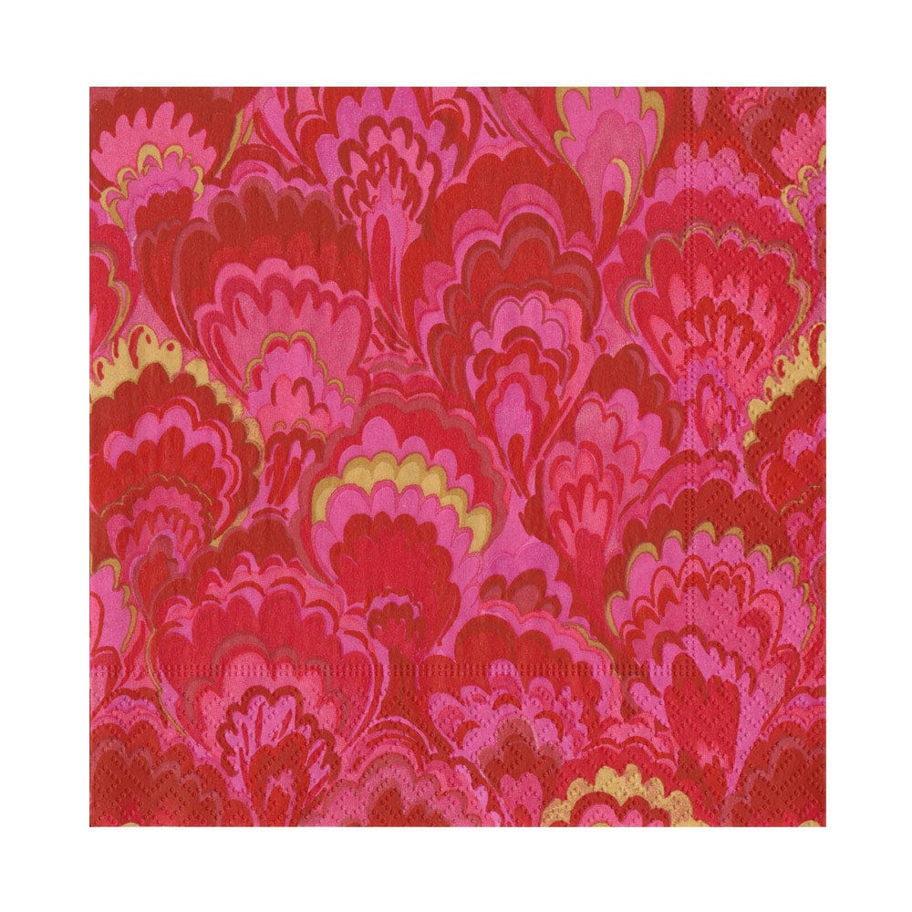 Marbled Ceramica Red & Fuchsia Cocktail Napkins