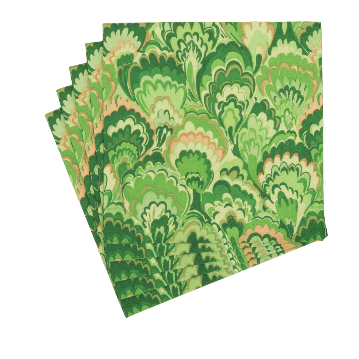 Marbled Ceramica green & Fuchsia Cocktail Napkins
