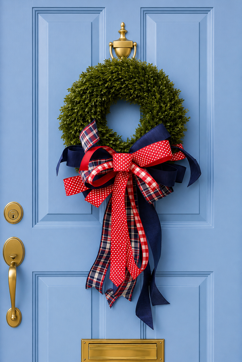 Patriotic Manor Tea Leaf Wreath