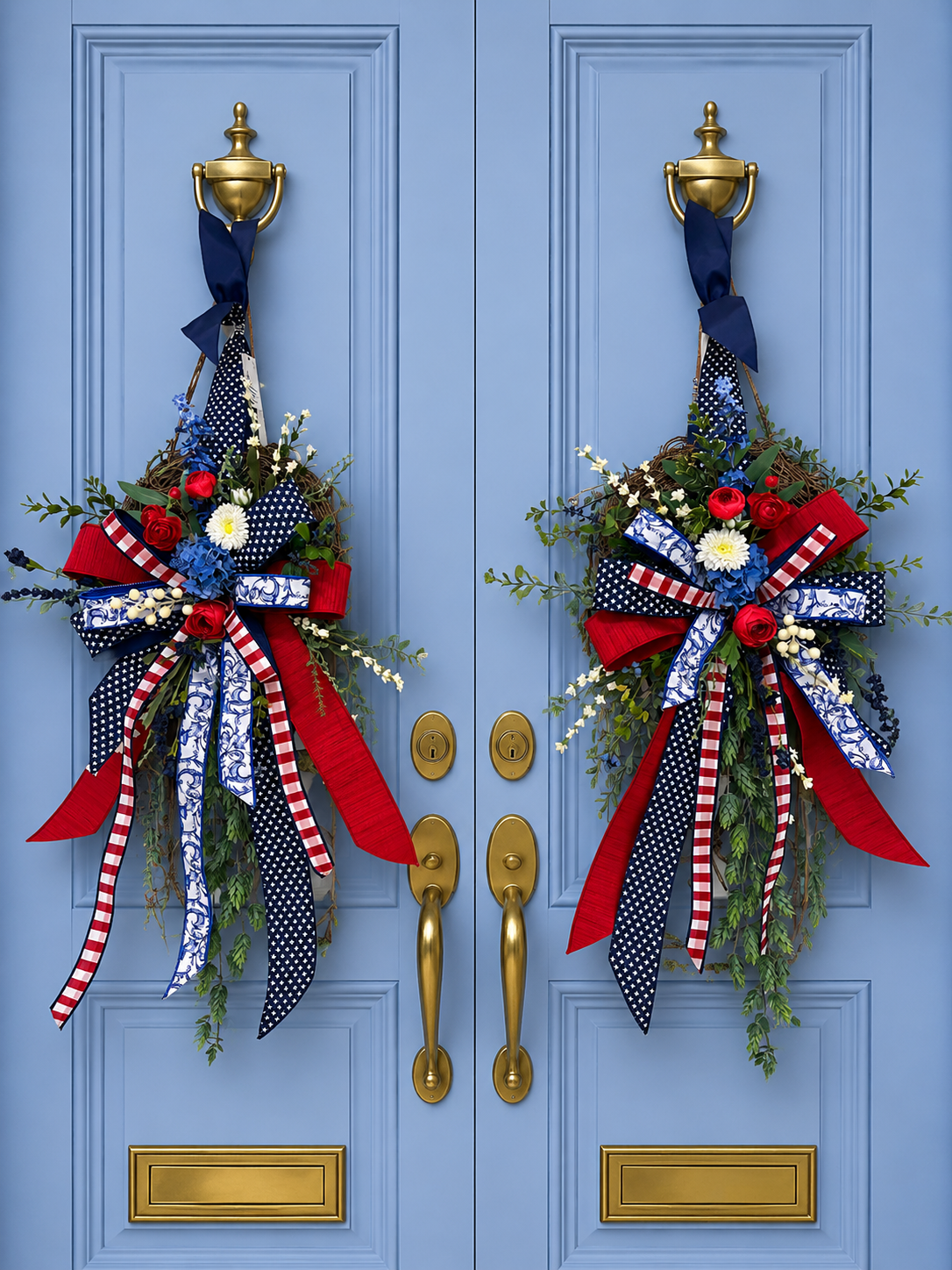 Petite Americana Chinoiserie Grapevine Wreath Set (sold individually)