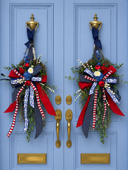 Petite Americana Chinoiserie Grapevine Wreath Set (sold individually)