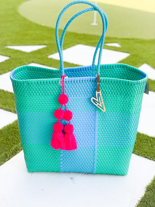 Teal And Blue Maria Victoria Tote And Tassel