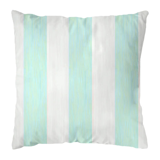 Laura Park Versailles Stripe Aqua Outdoor Pillow
