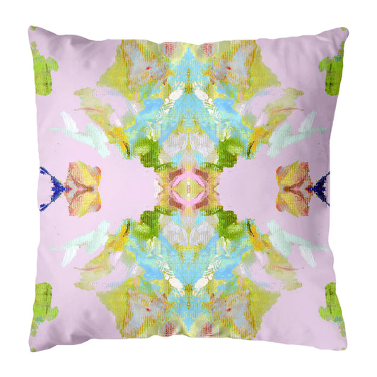 Laura Park Stained Glass Lavender Outdoor Pillow