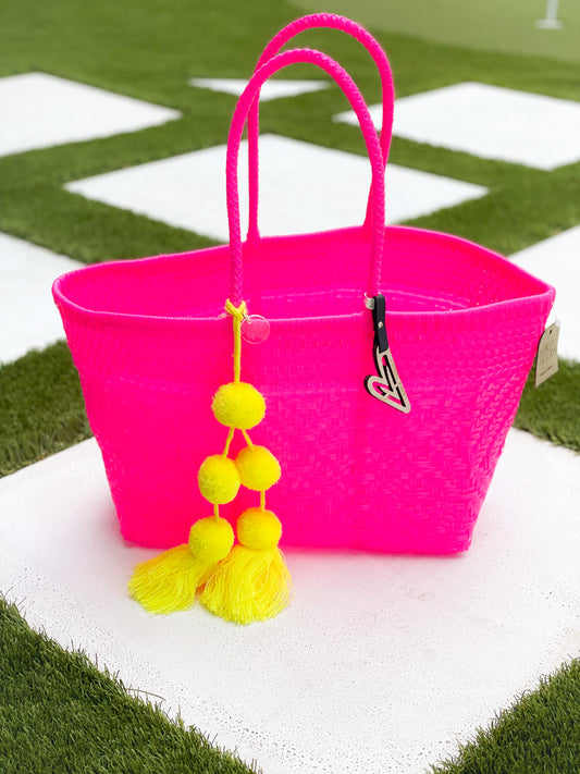 Hot Pink Maria Victoria Tote And Tassel