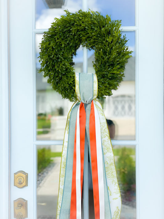 Toile And Turkey Wreath And Sash