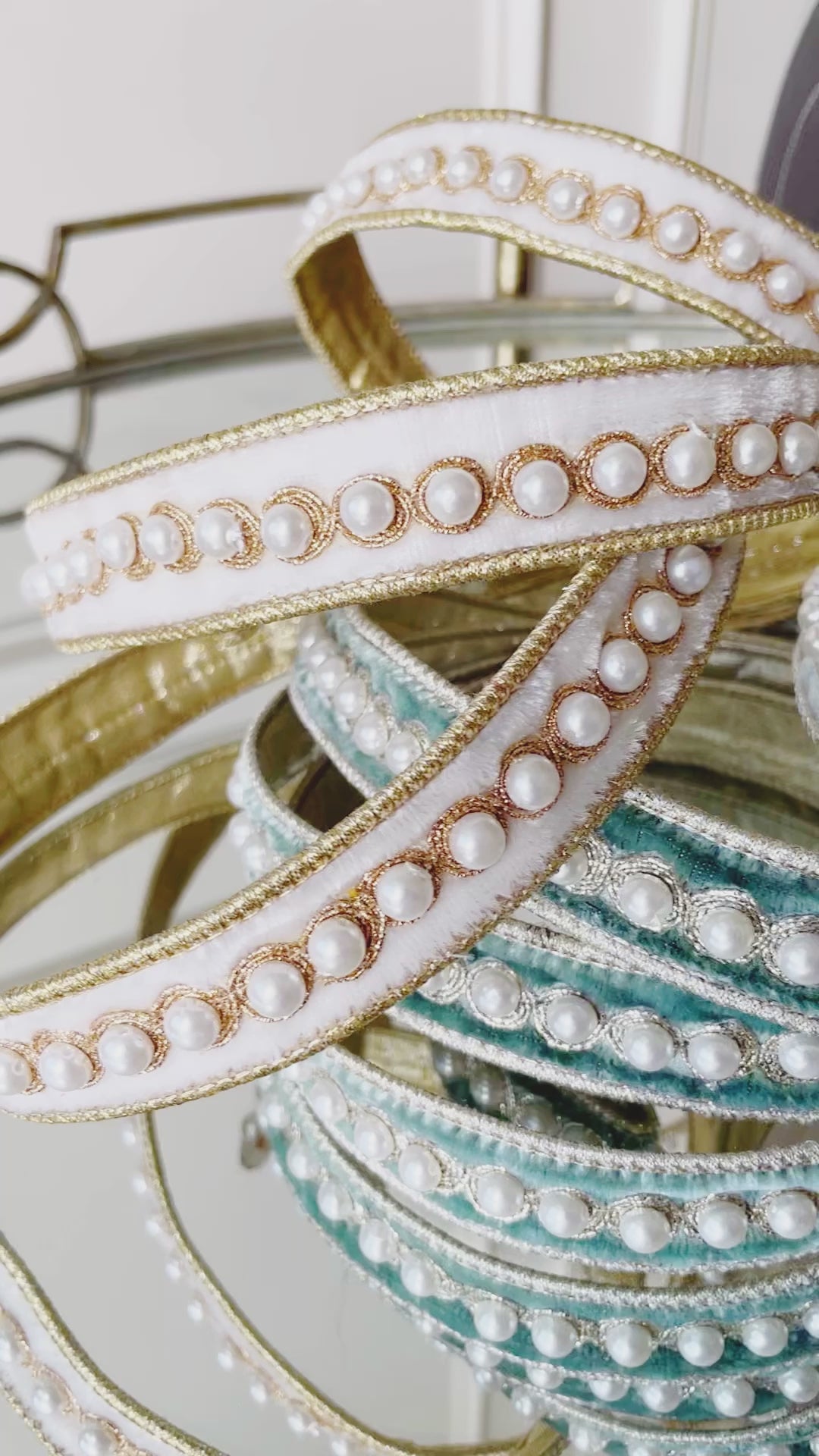Ivory Pearl Velvet Ribbon 1”x 5 yd – Blanc Box