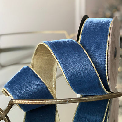 Steel Blue Lush Velvet Ribbon – Blanc Box