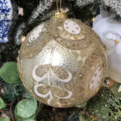 Set Of Two Mardi Gras Diamond Ball Ornaments – Blanc Box