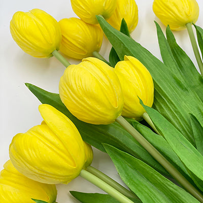 17” Yellow Tulip Stem Bundle