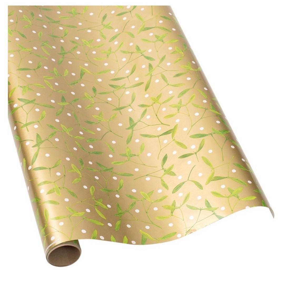 Mistletoe Gold Wrapping Paper