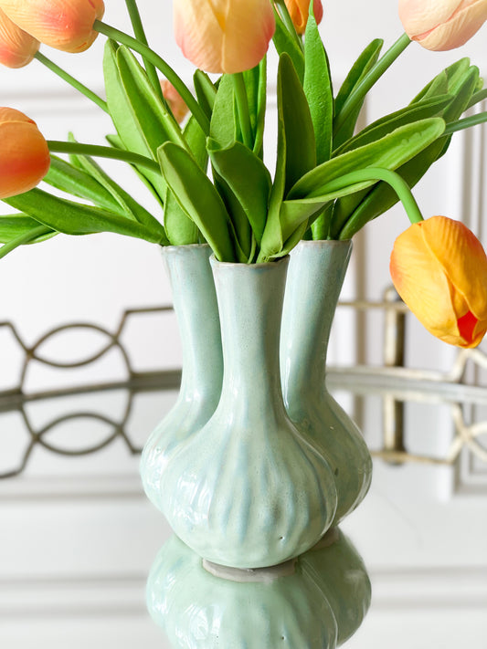 Small Seafoam Three Stem Vase