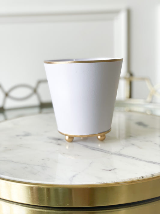 White Color Block Cachepot