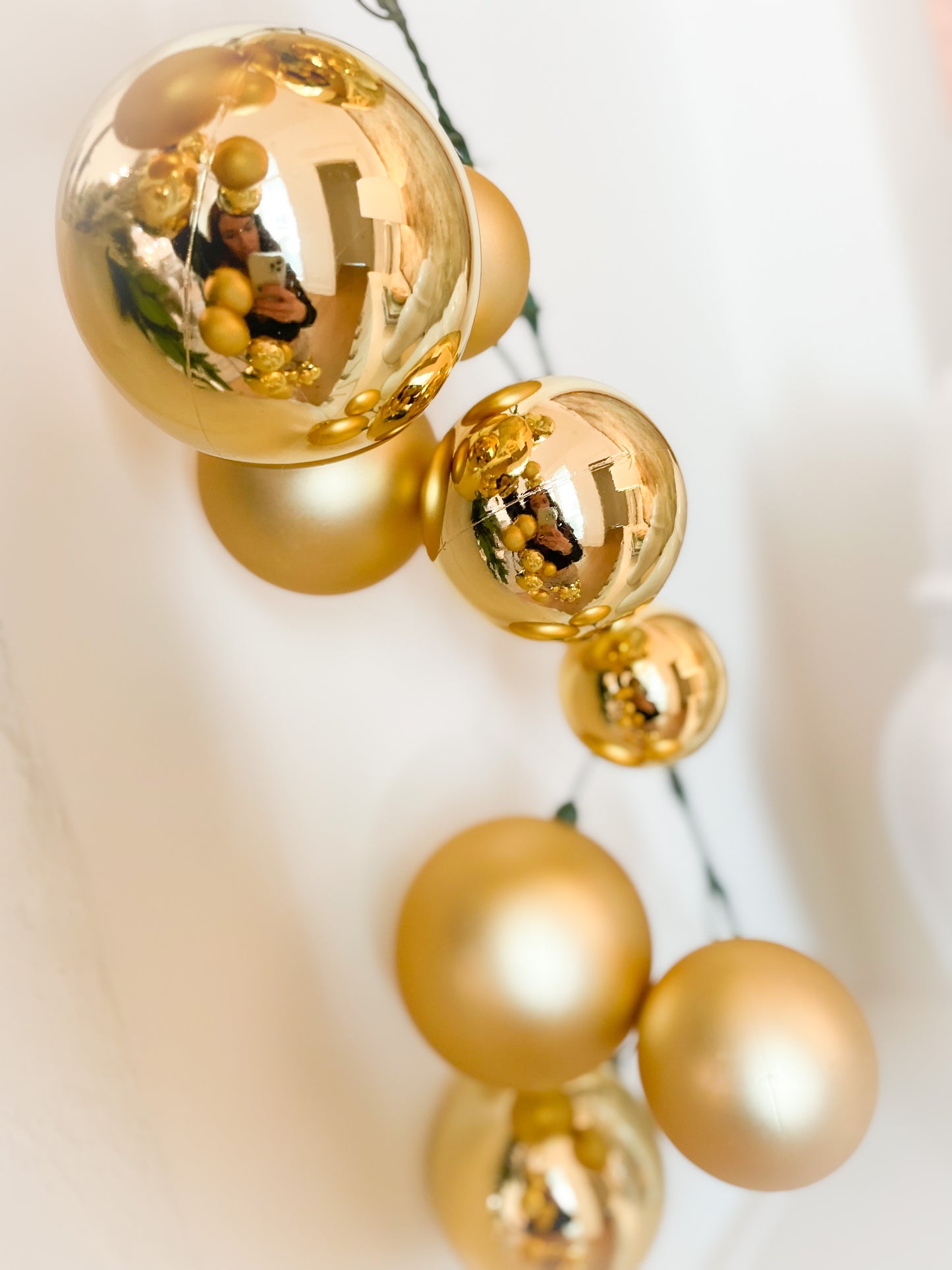 Gold Matte And Shiny Ornament Garland