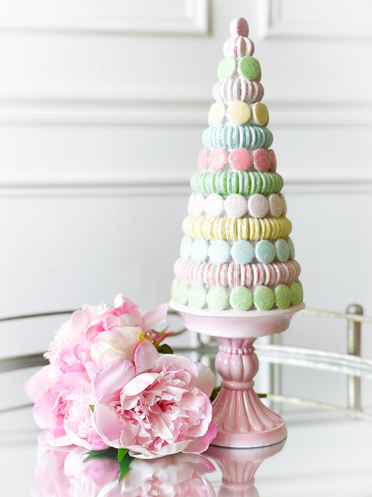 Pastel Macaron Tree On Pedestal